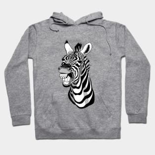 Zebra laughing face or big smile Hoodie